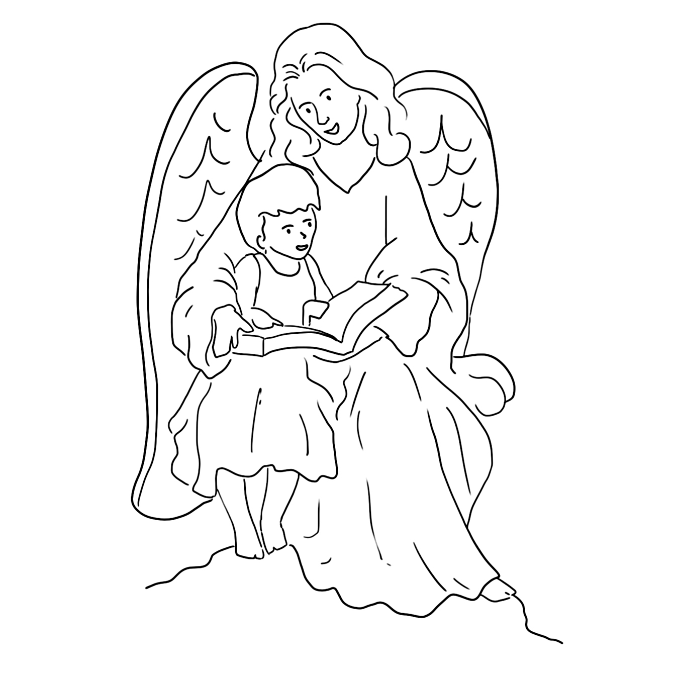 Mommy Angel And Baby Coloring Pages
