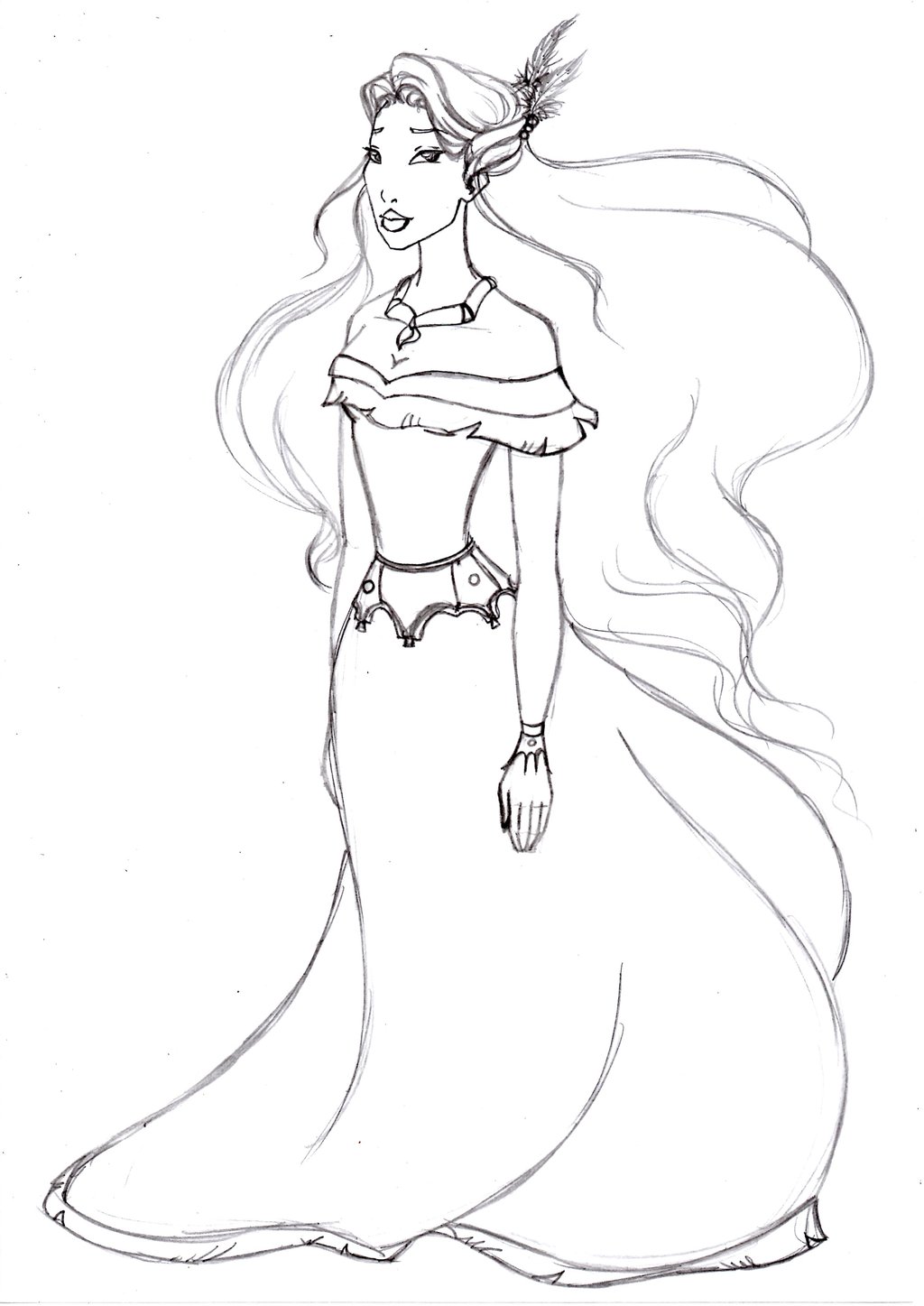 Pocahontas New Dress Coloring Pages