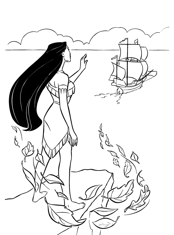 Pocahontas See Boat Move Coloring Pages