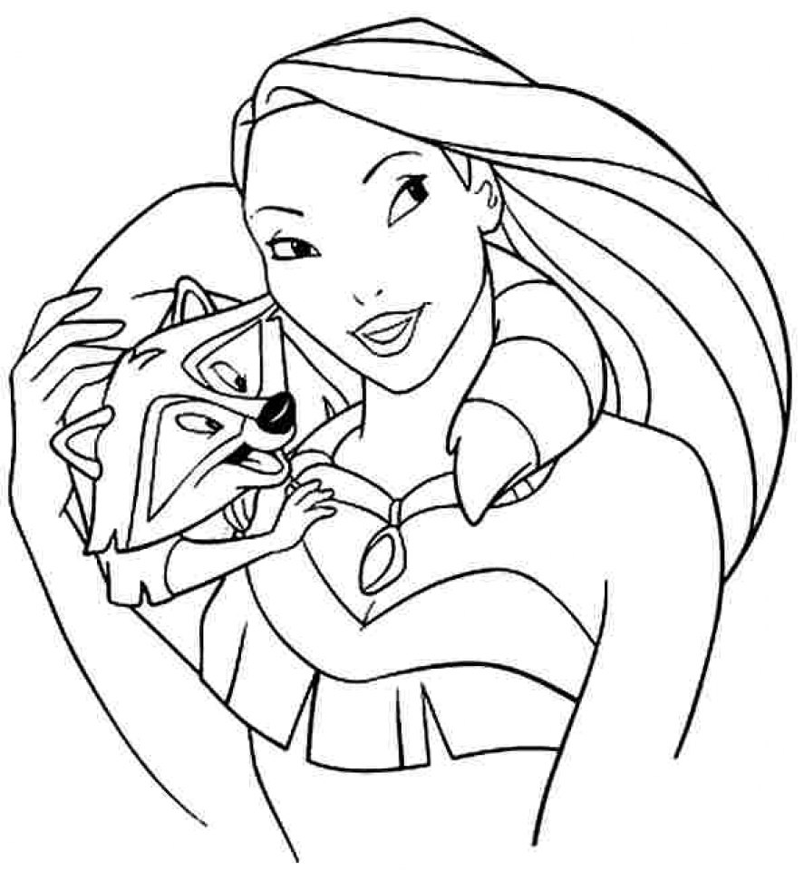 Pocahontas Free Online Coloring Page
