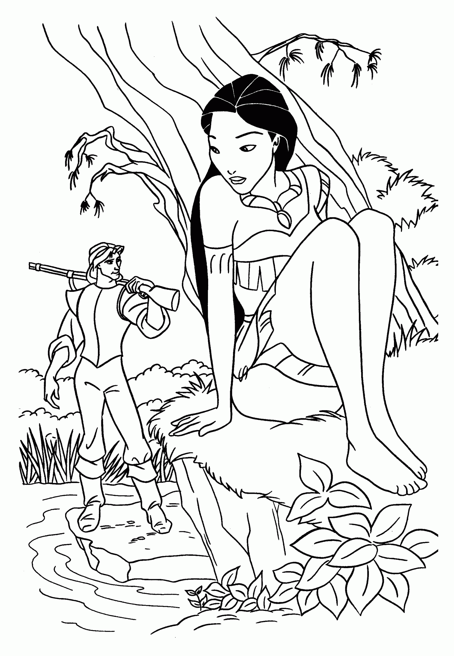 Pocahontas Missing John Smith Coloring Page