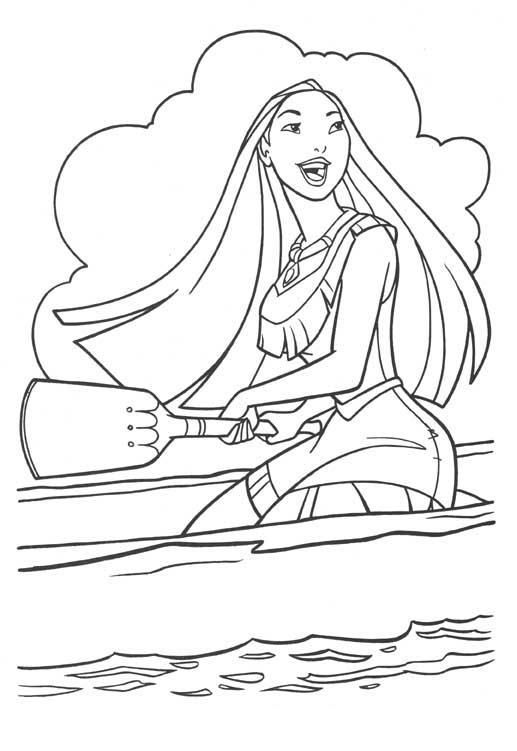 Pocahontas Rowing Coloring Page