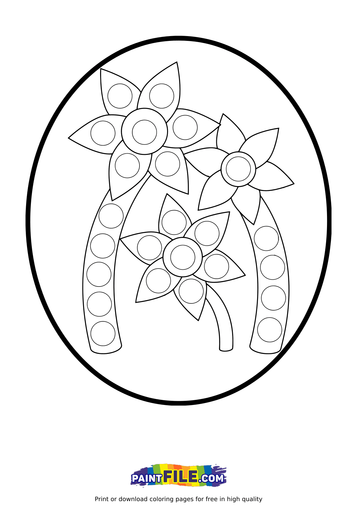 Pop it Flowers Coloring Page
