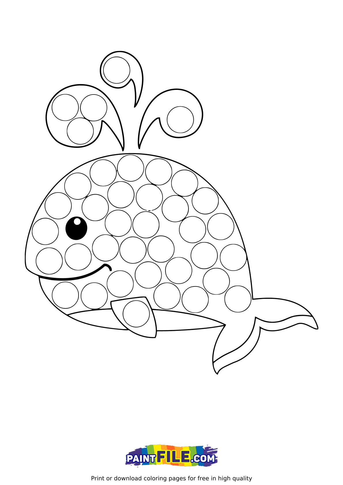 Pop it Funny Whale Coloring Page