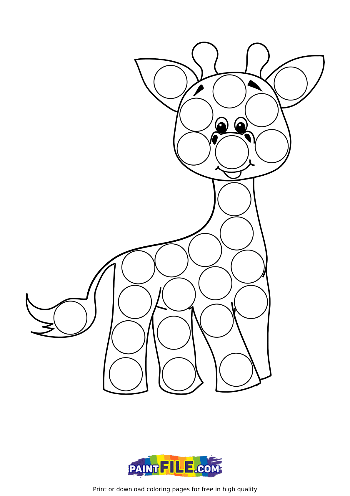 Pop it Girafe Coloring Pages