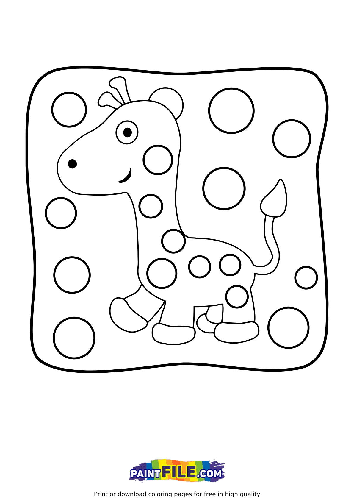 Pop it Giraffe Coloring Pages