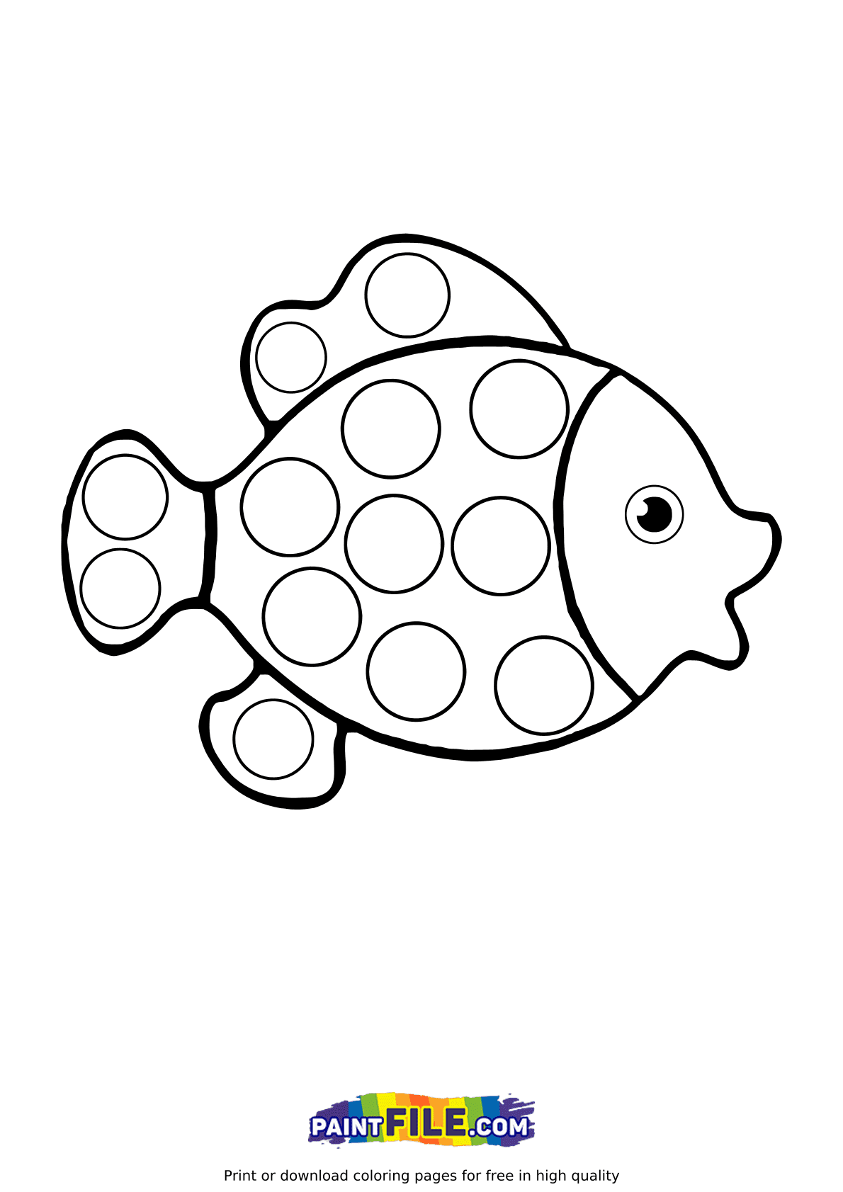 Pop it Gold Fish Coloring Page
