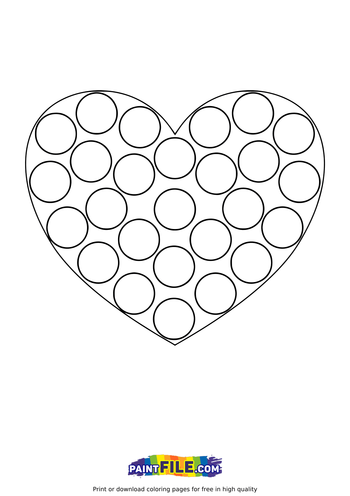 Pop it Heart Coloring Page