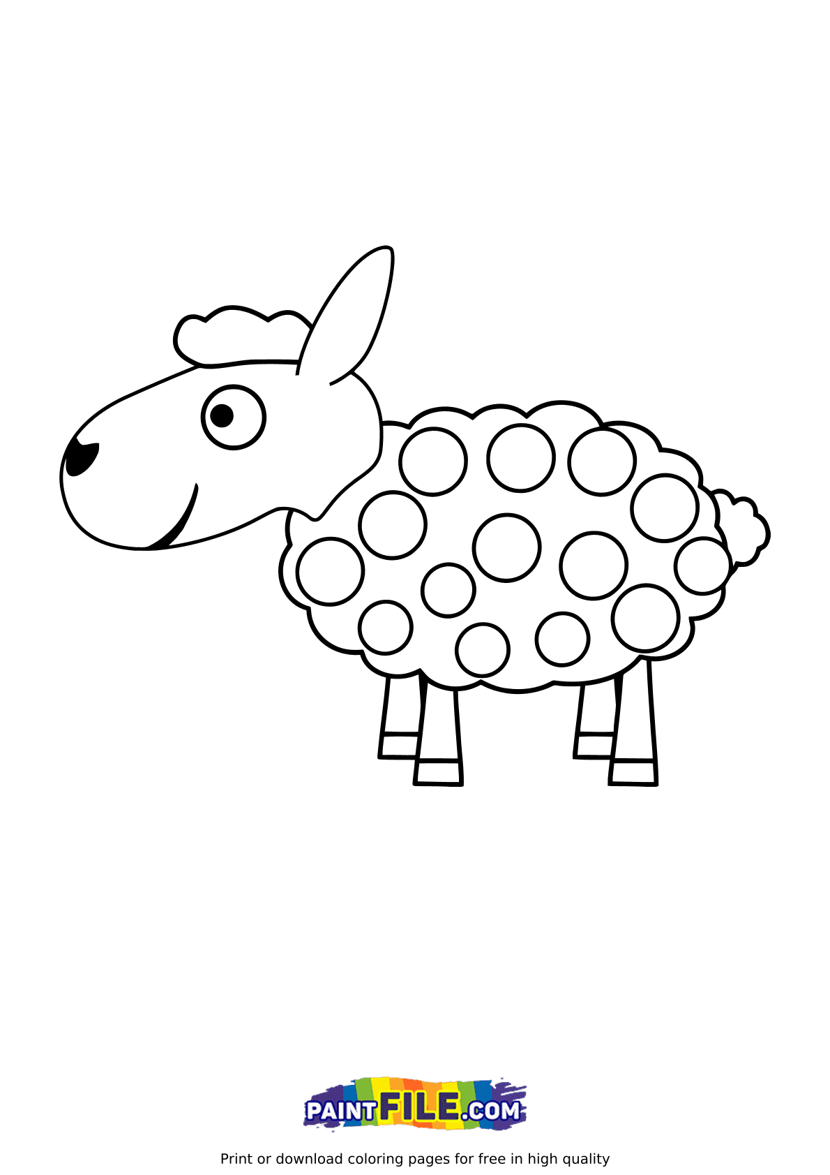 Pop it Lamb Coloring Page