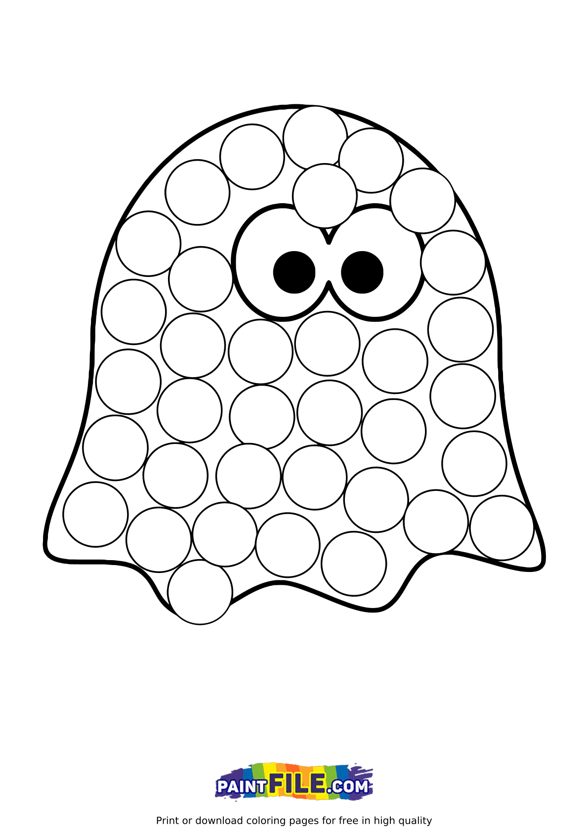 Pop it Little Ghost Coloring Pages