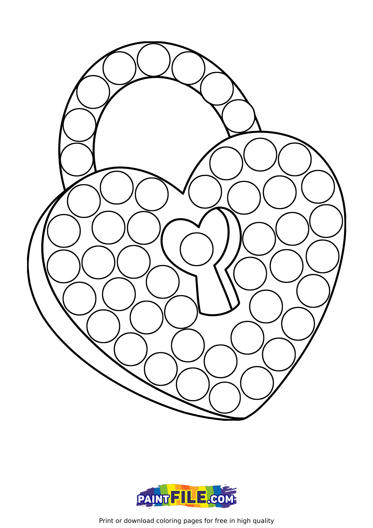 Pop it Lock Heart Coloring Page