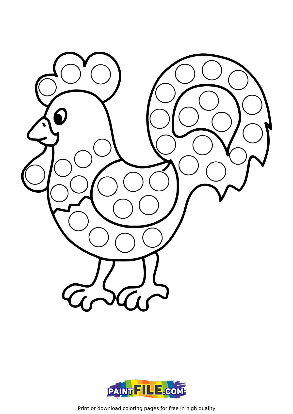 Pop it Rooster Coloring Page