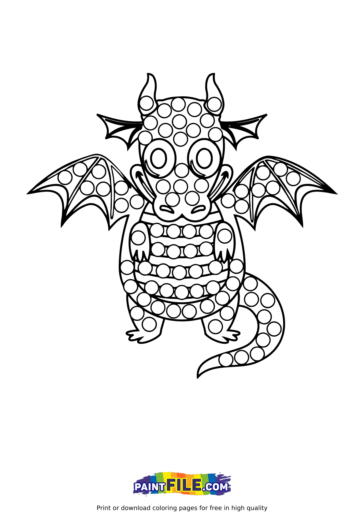 Pop it The Dragon Coloring Page