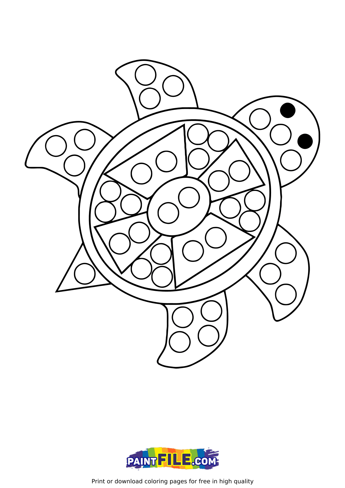 Pop it Turtle Coloring Pages