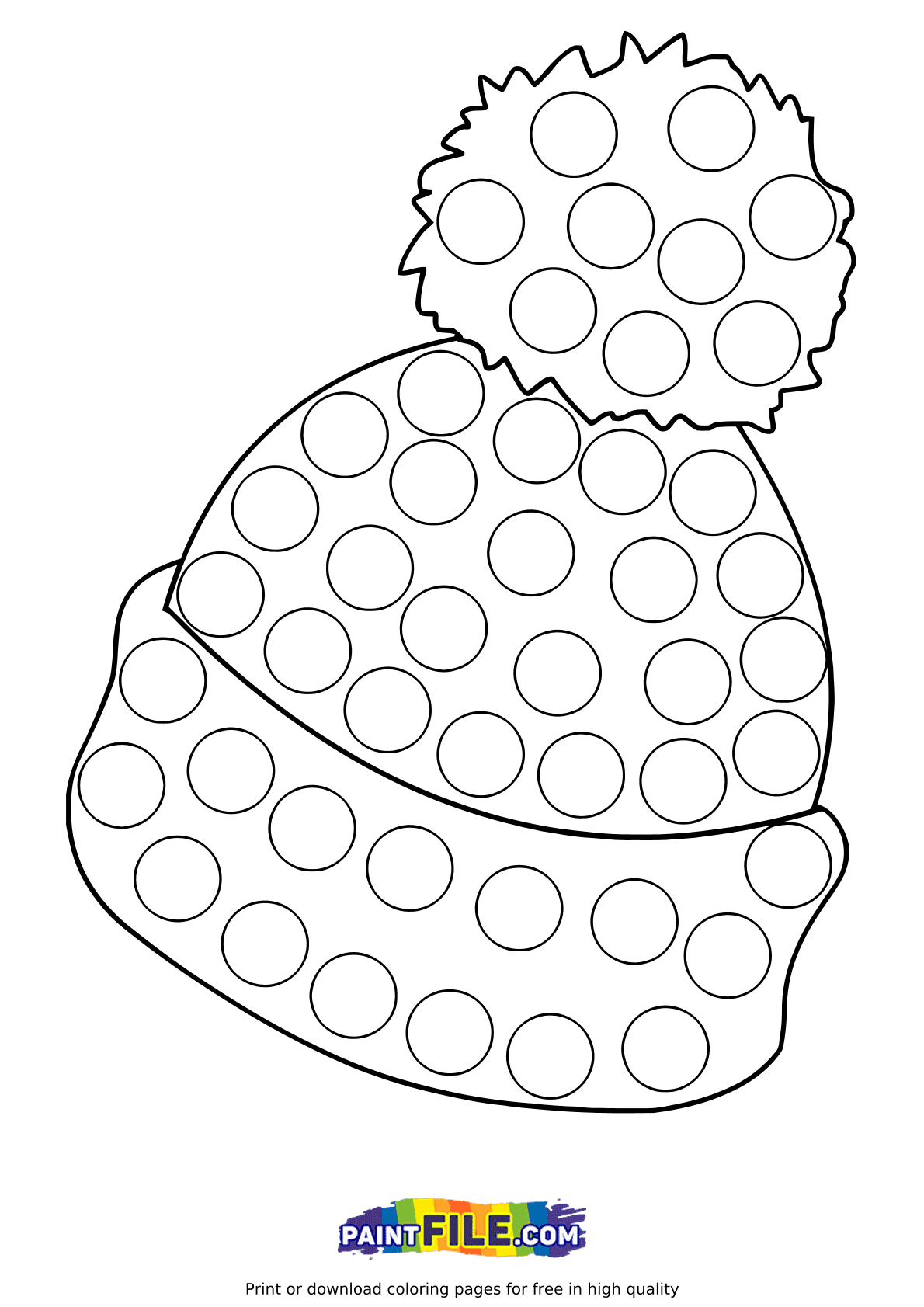Pop it Winter Hat Coloring Page
