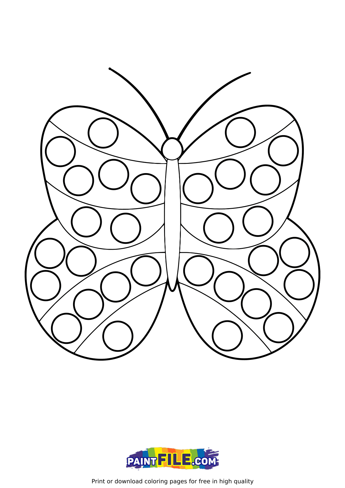 Pop it Yellow Butterfly Coloring Page