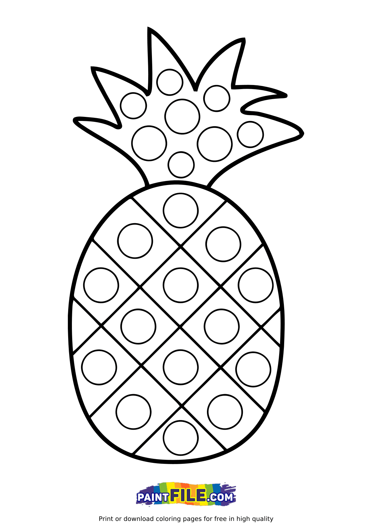 Pop it Yummy Pineapple Coloring Page