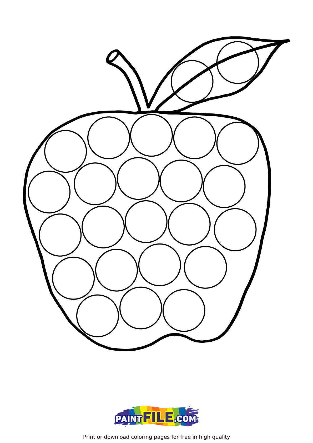 Red Apple Pop it Coloring Pages