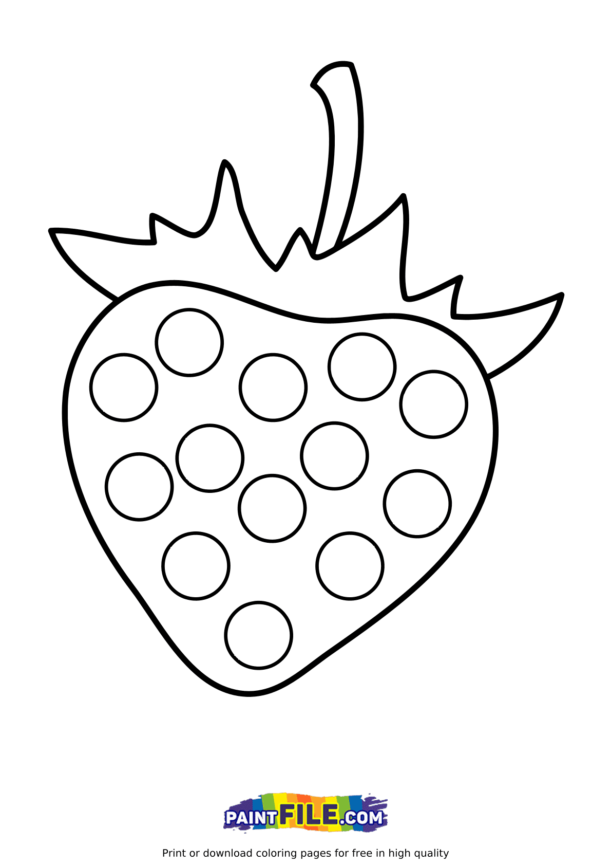 Strawberry Pop it Coloring Page