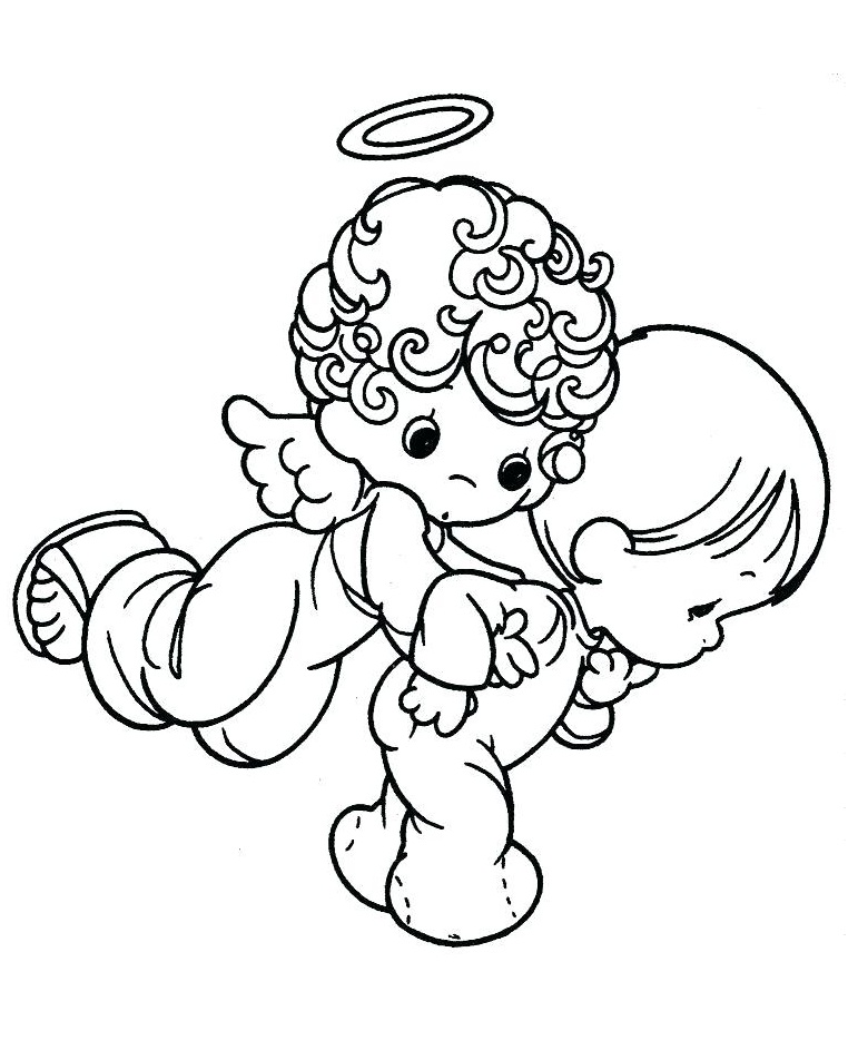 Two Baby Angel Coloring Pages