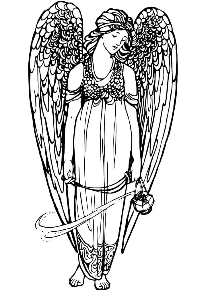 Desenho de anjo maravilhoso para colorir