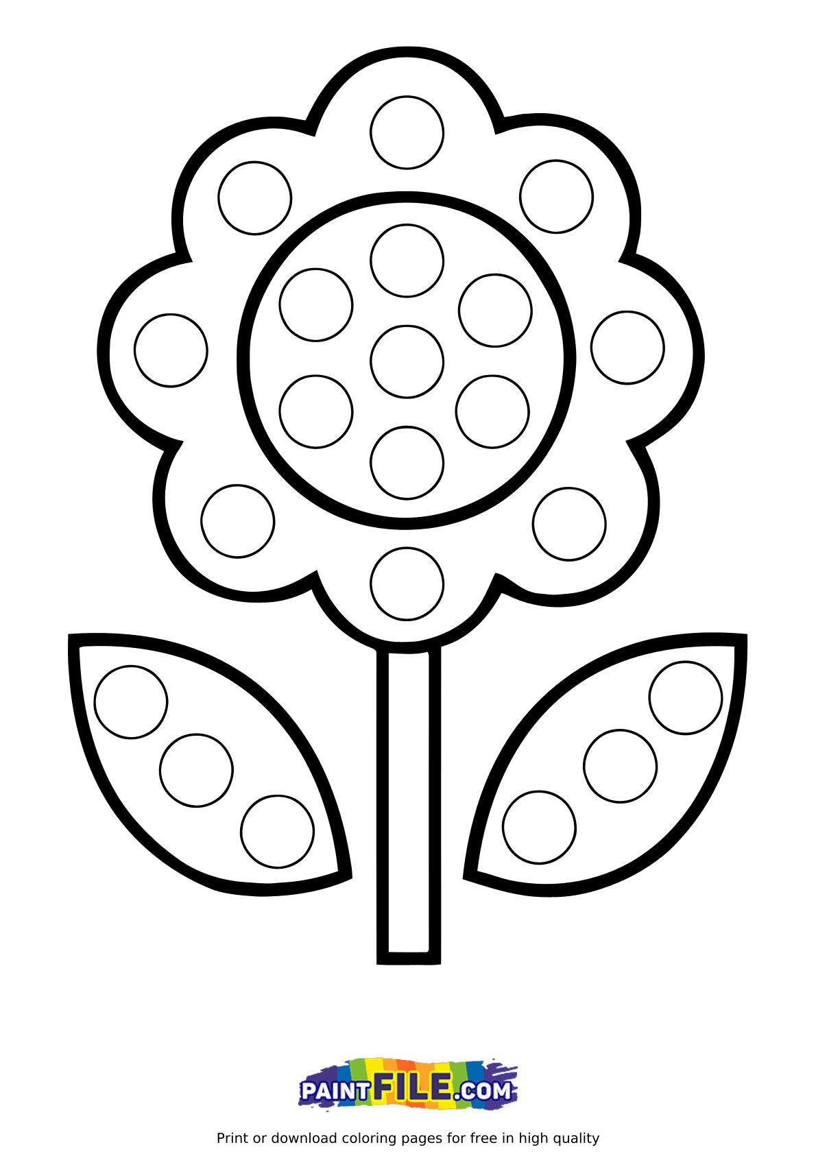 Yellow Flower Pop it Coloring Page