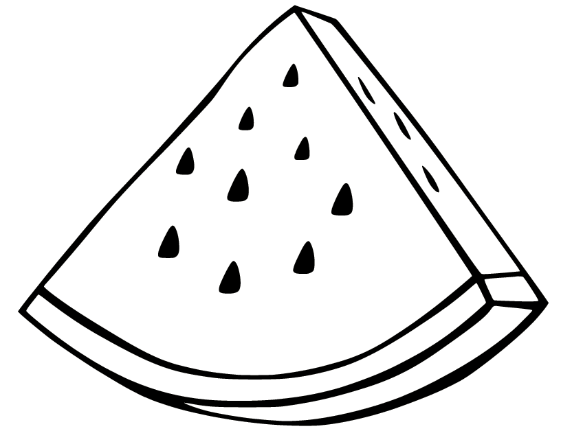 A Piece of Watermelon Coloring Page