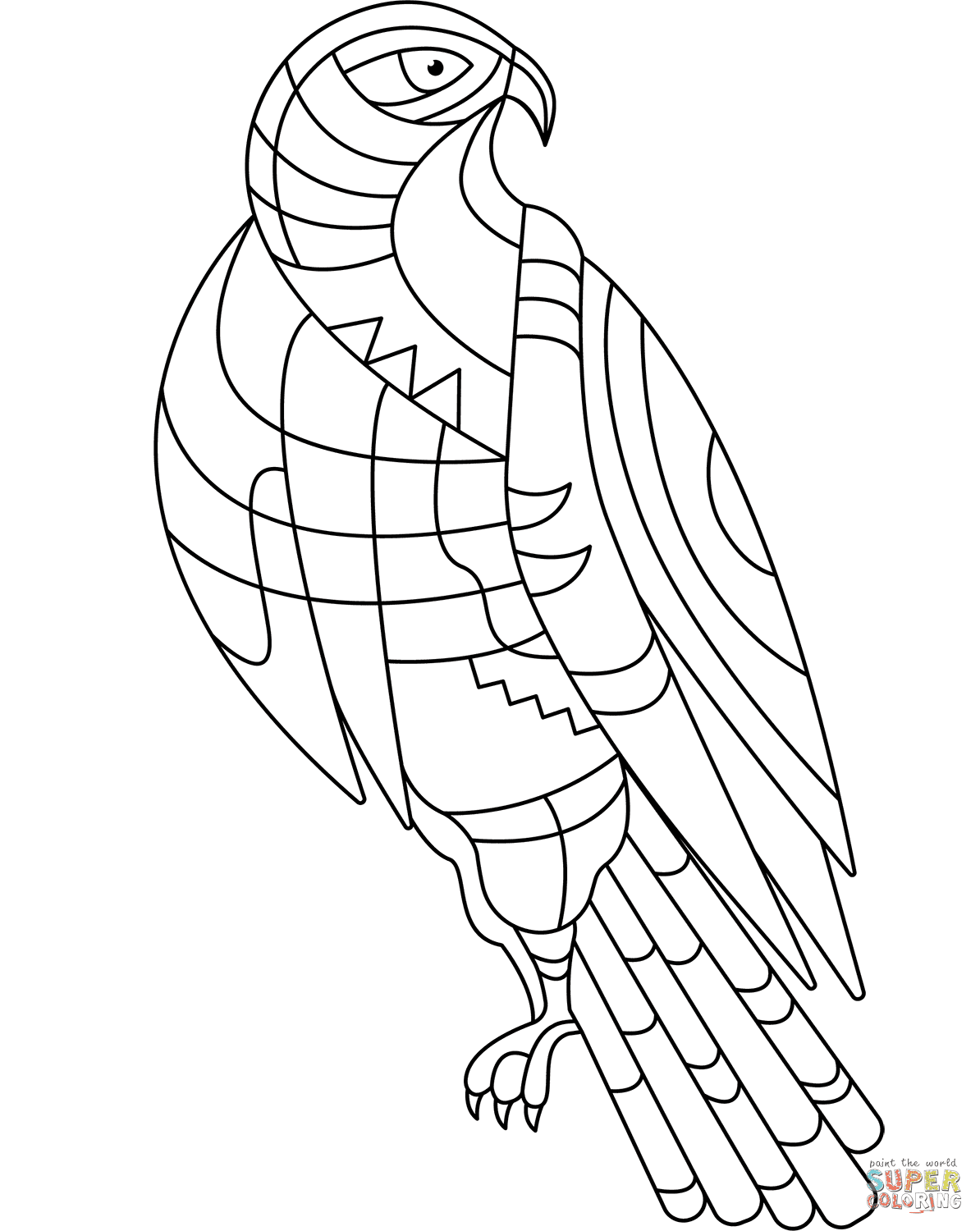 Abstract Eagle Coloring Page