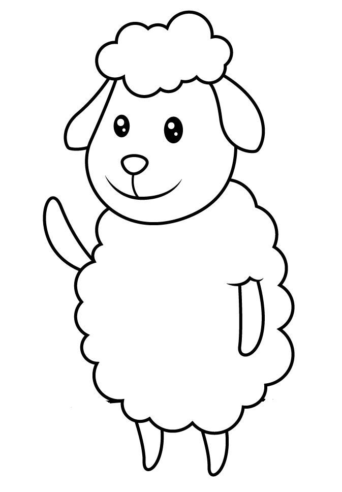 Adorable Sheep Coloring Page