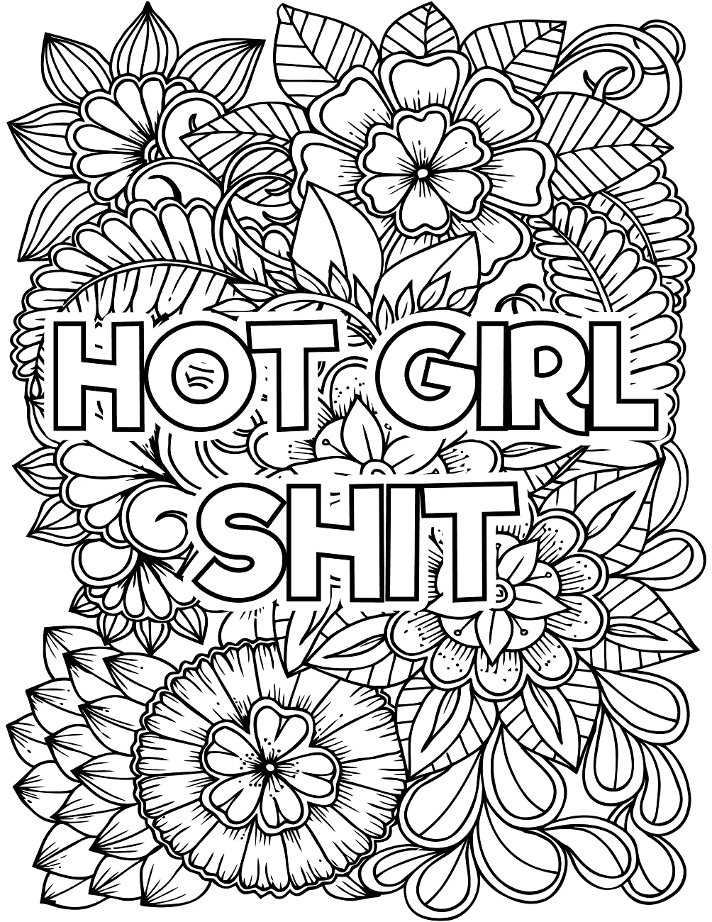 Adult Curse Words Coloring Page