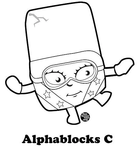 Alphablocks C for Kids Coloring Page