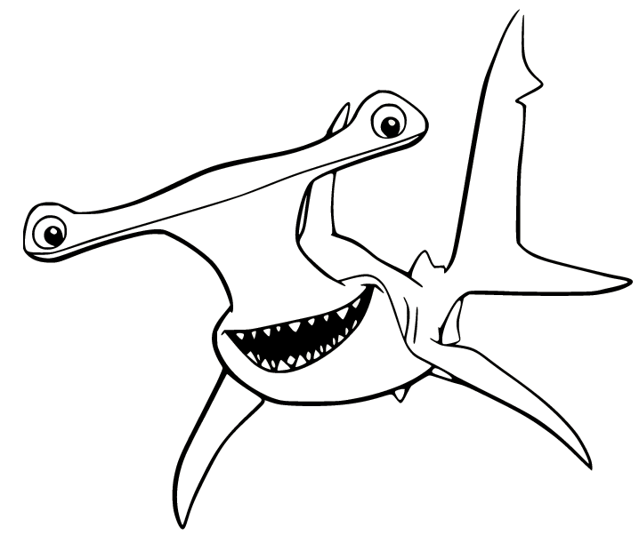 Anchor the Hammerhead Shark Coloring Page