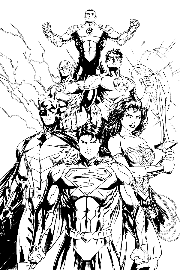 Fantastica pagina da colorare di Justice League