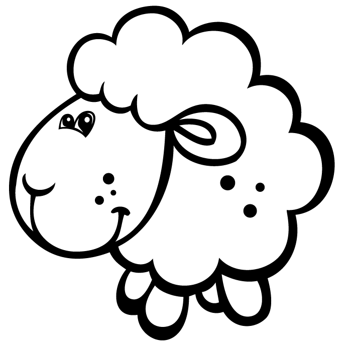 Baby Sheep for Kids Coloring Page
