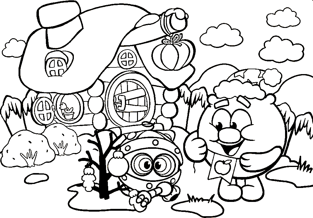 Barry and Robot Coloring Page