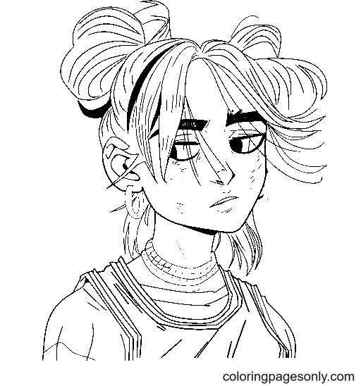 Beautiful Billie Eilish Coloring Page
