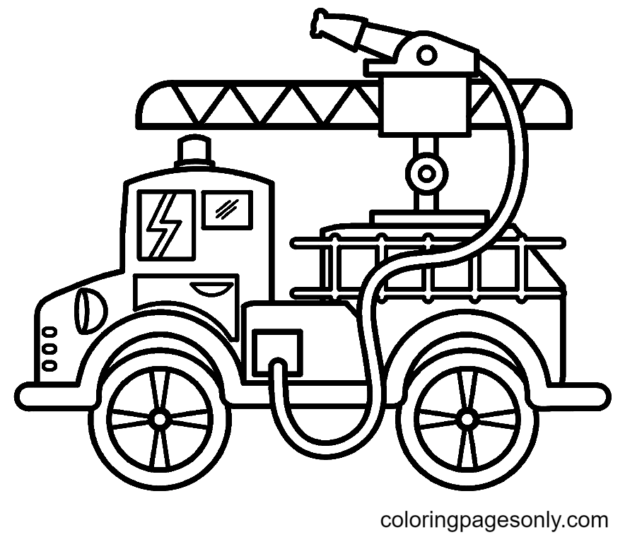 Beautiful Fire Truck Coloring Page