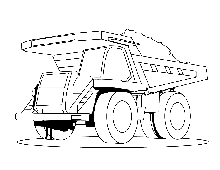 Big Dump Truck for Kids Coloring Pages