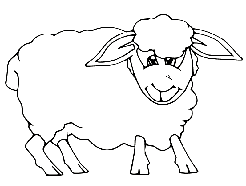 Big Ears Sheep Coloring Pages