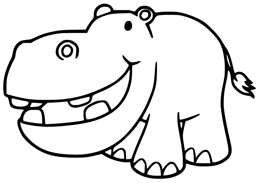 Big Mouth Hippo Coloring Page