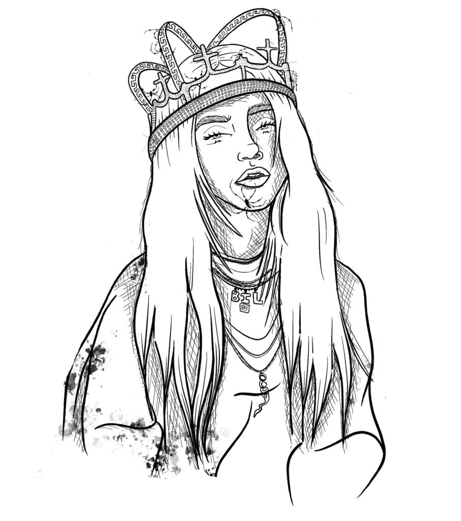 Billie Eilish Free Coloring Page