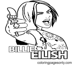 Página para colorir de Billie Eilish