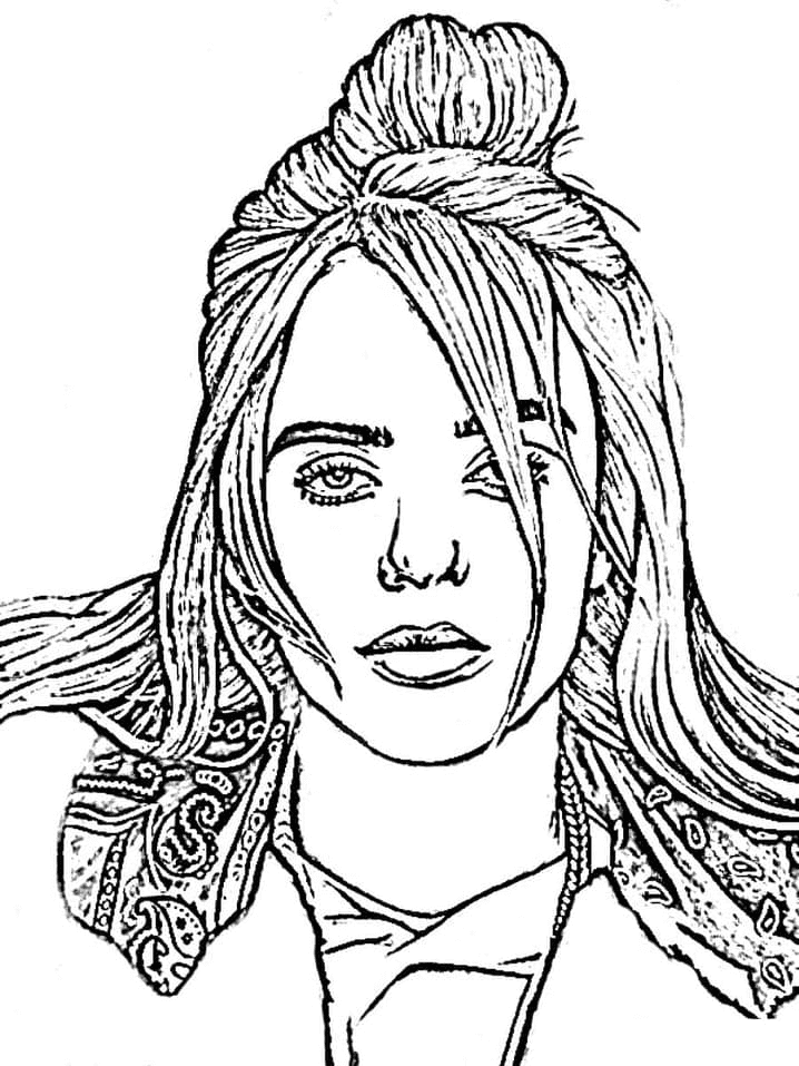 Billie Eilish to Print Coloring Page