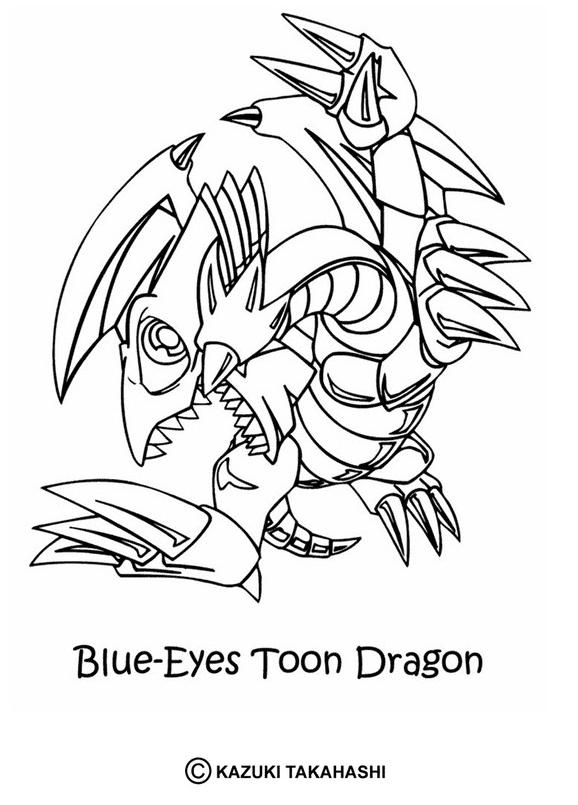 Dragón de dibujos animados de ojos azules de Yu-Gi-Oh