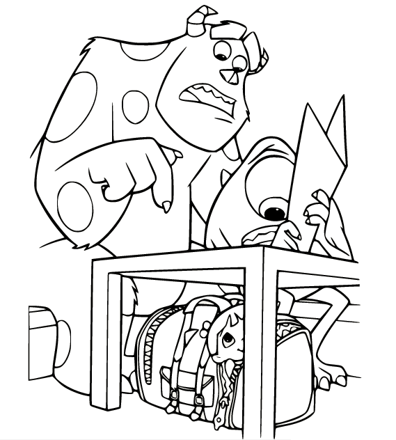 Boo Under the Table Coloring Page