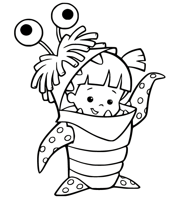 Boo in the Monster Suit Coloring Page