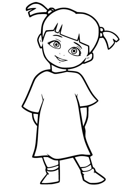 Boo the Little Girl Coloring Page