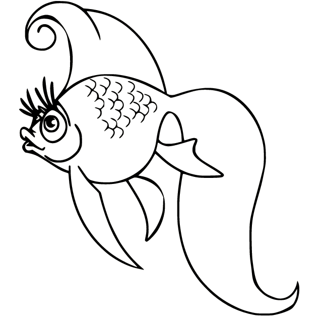 Butterfly Tail Goldfish Coloring Page