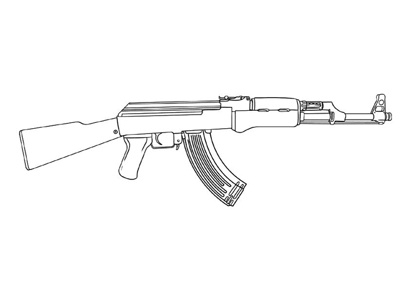 Call Of Duty Automatic Rifle Coloring Page