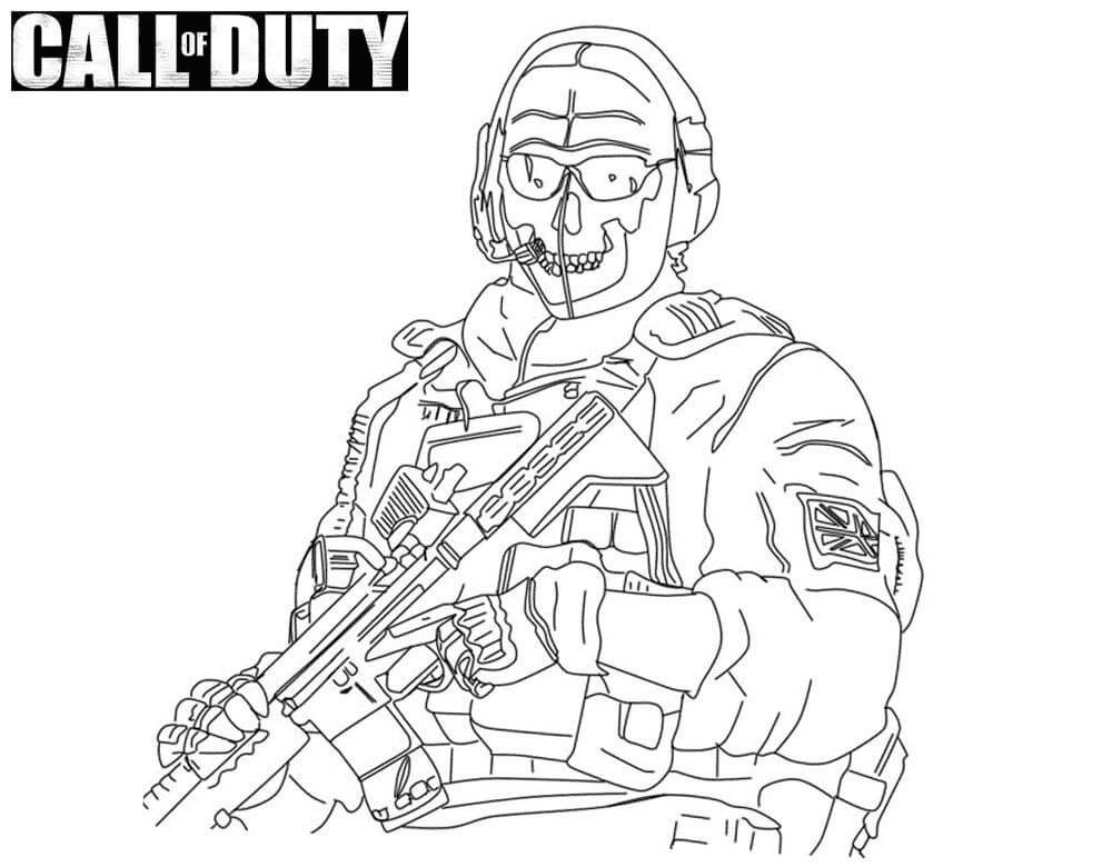 Call of Duty Simon Ghost Riley Coloring Page